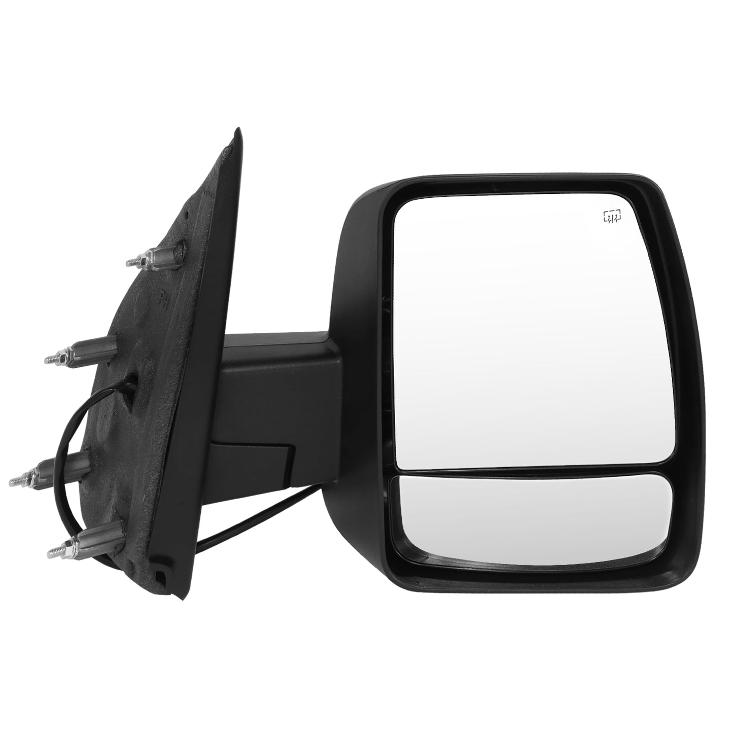 RETROVISOR MIRROR - OE STYLE - NISSAN NV1500 12-21 - NISSAN NV2500 12-21 - NISSAN NV3500 12-21 - WITH POWER WITH HEATED GLASS CHROME COVER - PASSENGER SIDE - SMOOTH - BLACK / CHROME