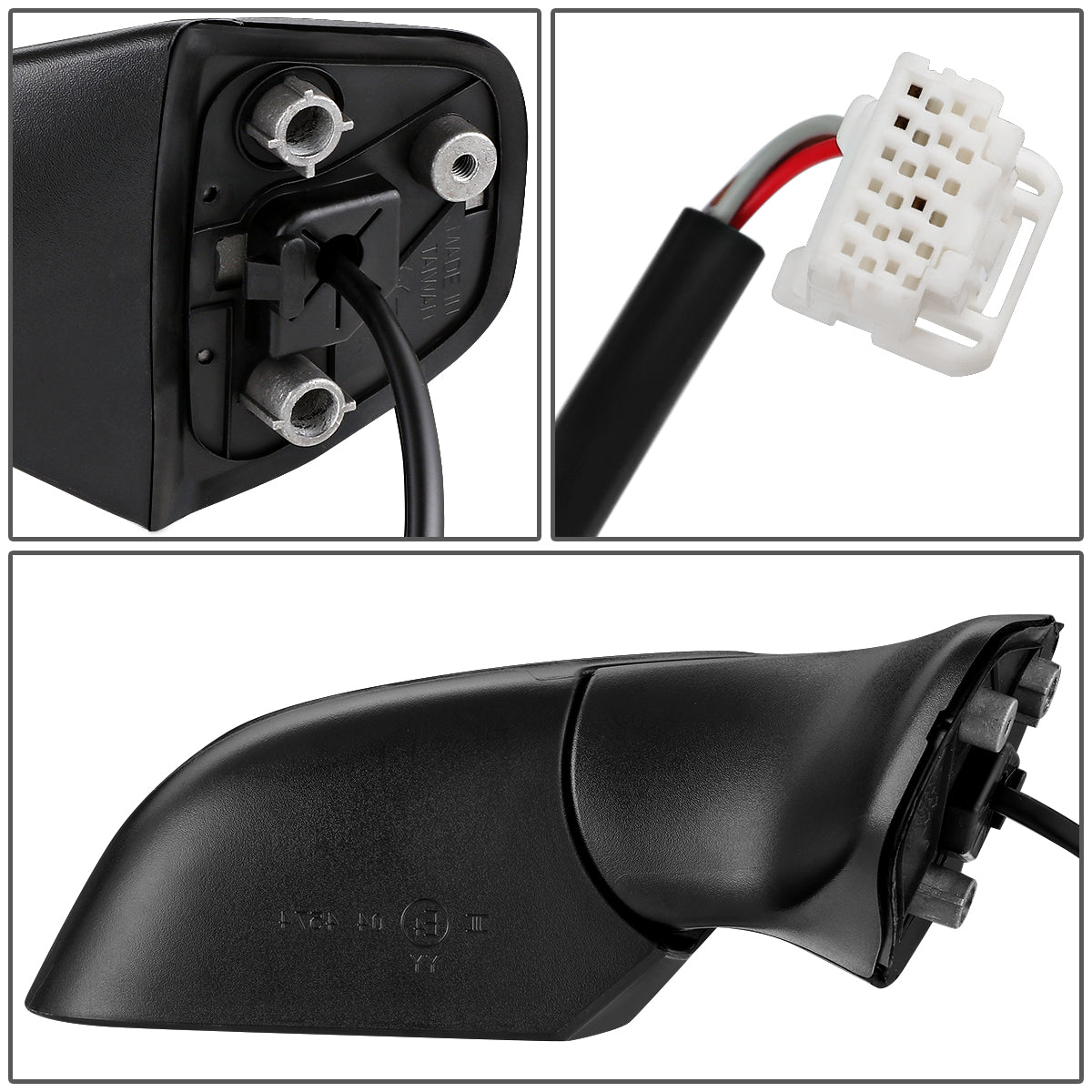 RETROVISOR MIRROR - OEM - 14-16 NISSAN VERSA NOTE - POWERED - FOLDING - BLACK MATERIAL - RIGHT