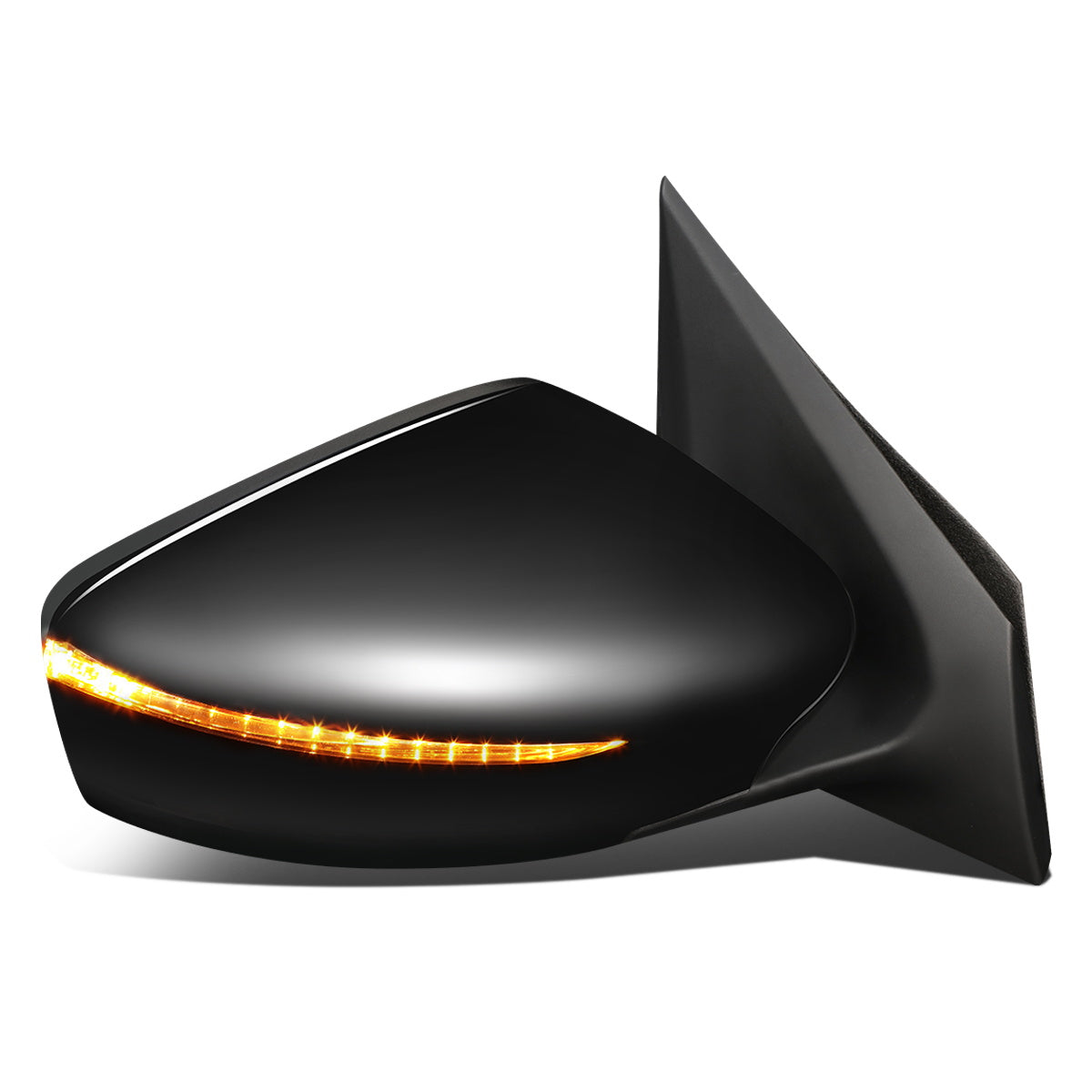 RETROVISOR MIRROR - OEM - 15-19 NISSAN VERSA 4-DR - POWERED - W/ SIGNAL LIGHT - FOLDING - BLACK MATERIAL - RIGHT