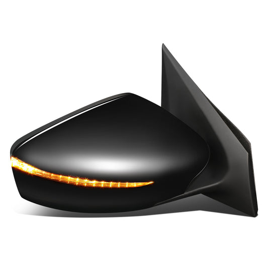 RETROVISOR MIRROR - OEM - 15-19 NISSAN VERSA 4-DR - POWERED - W/ SIGNAL LIGHT - FOLDING - BLACK MATERIAL - RIGHT