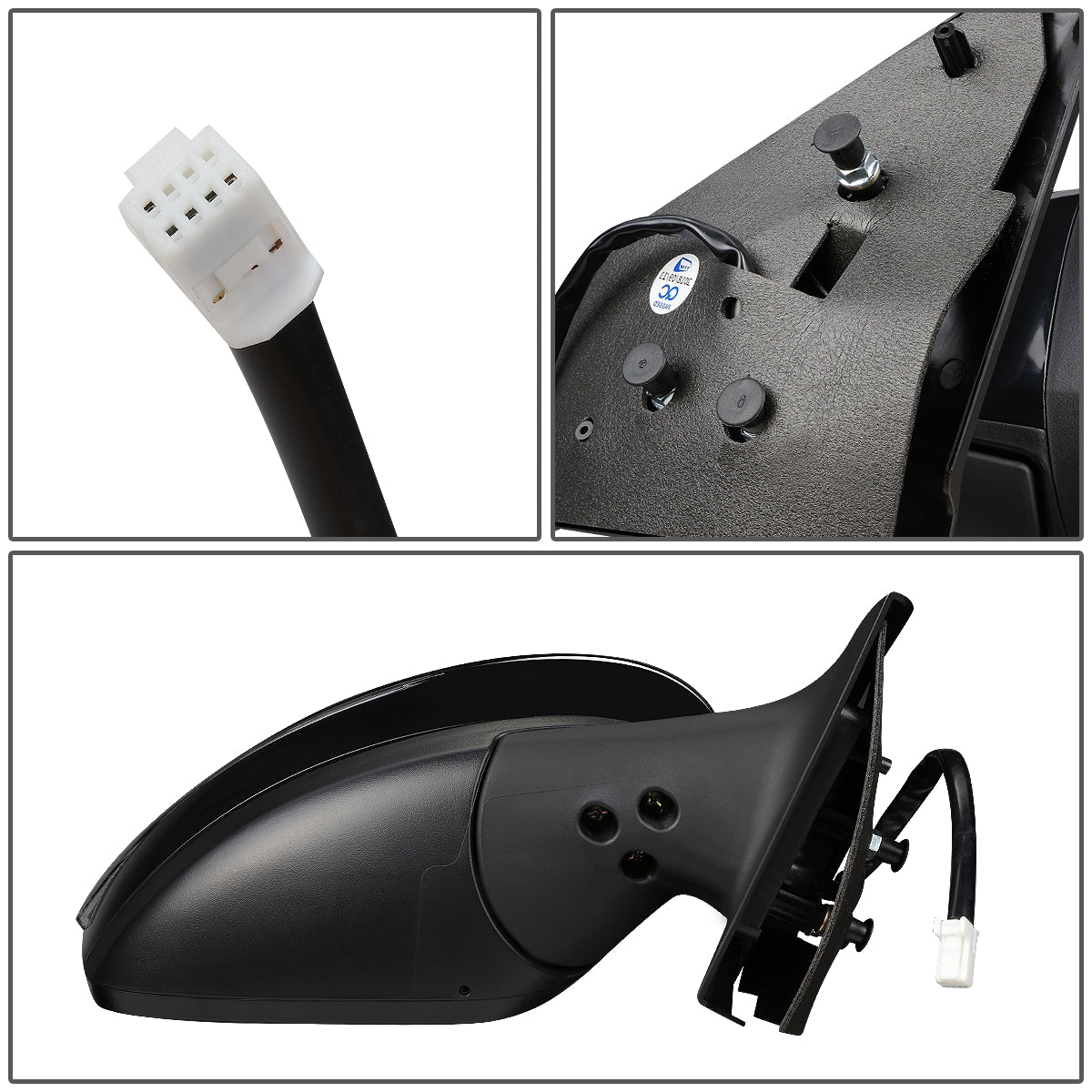 RETROVISOR MIRROR - OEM - 15-19 NISSAN VERSA 4-DR - POWERED - W/ SIGNAL LIGHT - FOLDING - BLACK MATERIAL - RIGHT