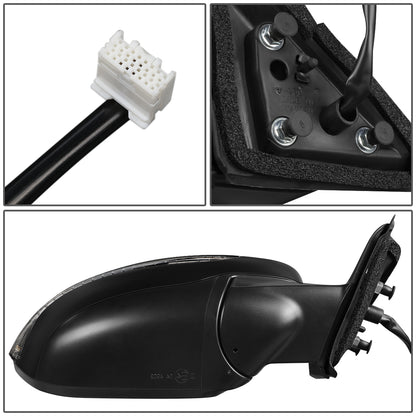 RETROVISOR MIRROR - OEM - 14-16 NISSAN ROGUE - POWERED - W/ SIGNAL LIGHT - FOLDING - BLACK MATERIAL - RIGHT