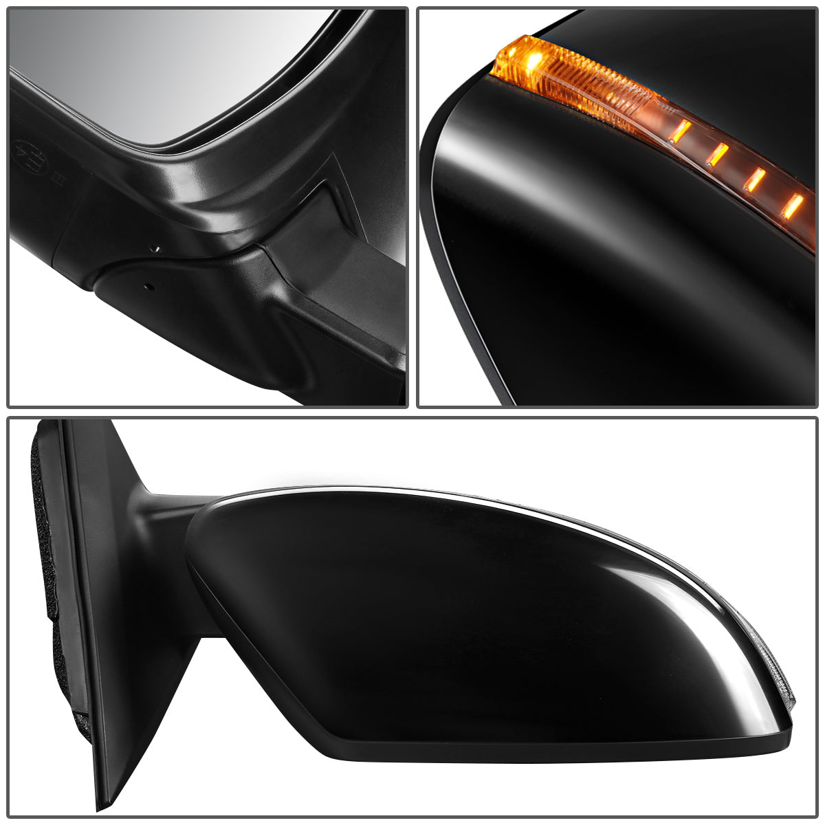RETROVISOR MIRROR - OEM - 14-16 NISSAN ROGUE - POWERED - W/ SIGNAL LIGHT - FOLDING - BLACK MATERIAL - RIGHT