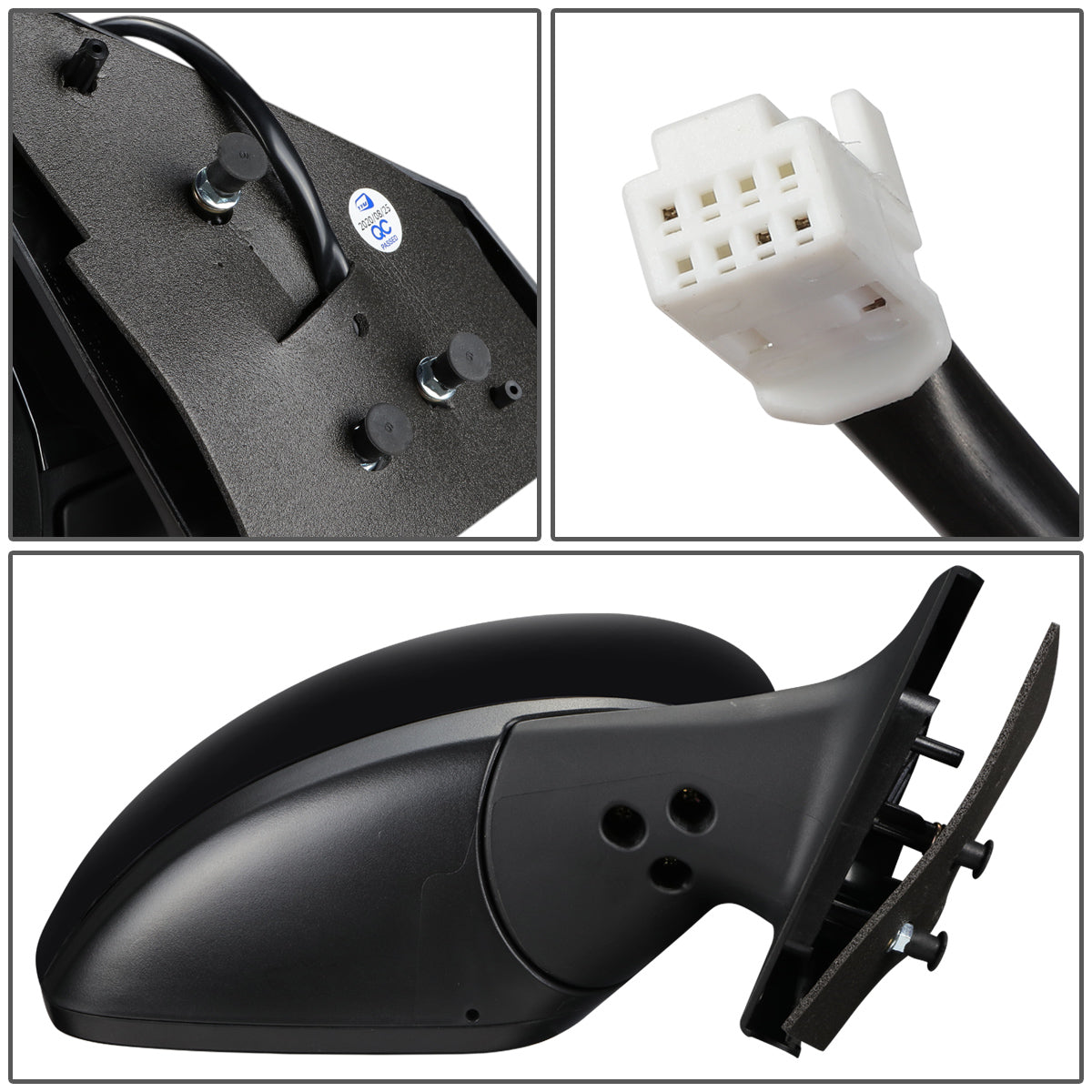 RETROVISOR MIRROR - OEM - 15-19 NISSAN VERSA 4-DR - POWERED - FOLDING - BLACK MATERIAL - RIGHT