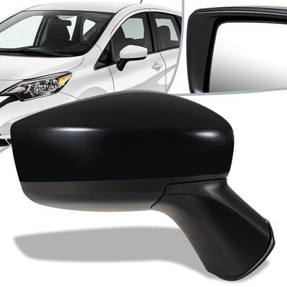 RETROVISOR MIRROR - OEM - 14-16 NISSAN VERSA NOTE - POWERED - FOLDING - BLACK MATERIAL - RIGHT