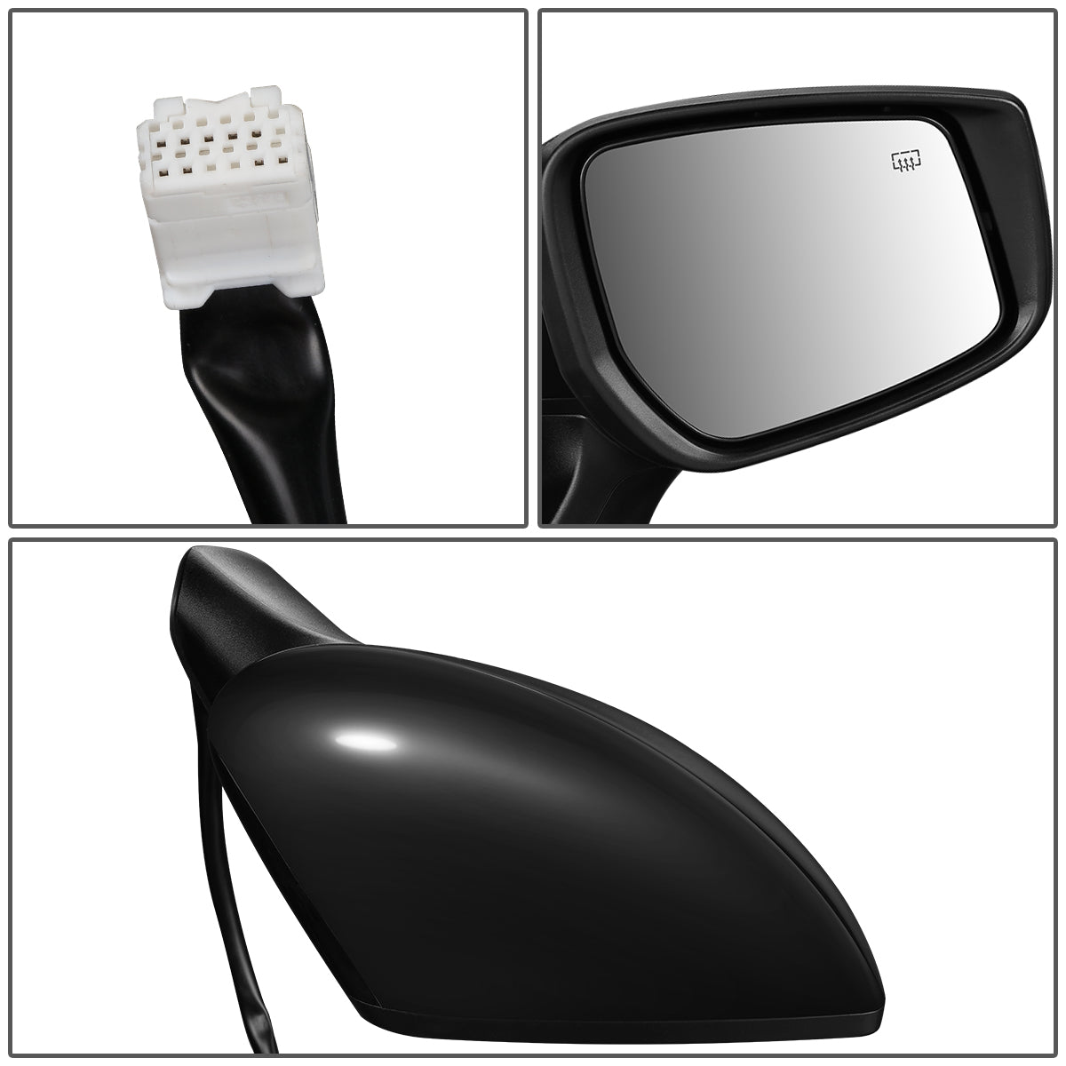 RETROVISOR MIRROR - OEM - 14-16 NISSAN VERSA NOTE - POWERED - HEATED - W/ CAMERA - FOLDING - BLACK MATERIAL - RIGHT