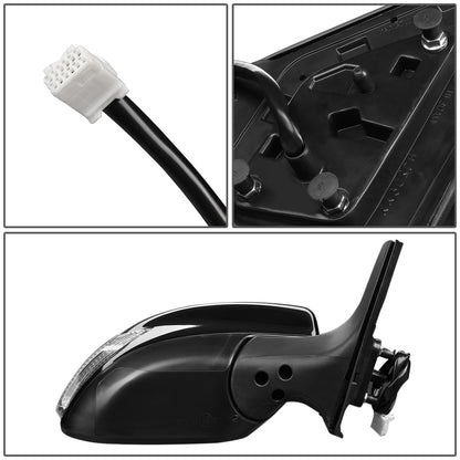 RETROVISOR MIRROR - OEM - 13-15 NISSAN SENTRA - POWERED - W/ SIGNAL LIGHT - FOLDING - BLACK MATERIAL - RIGHT