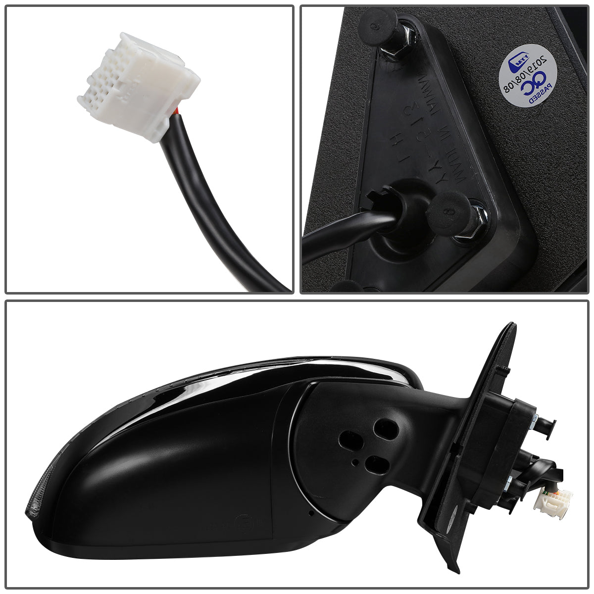 RETROVISOR MIRROR - OEM - 11-12 NISSAN JUKE - POWERED - W/ SIGNAL LIGHT - FOLDING - BLACK MATERIAL - RIGHT