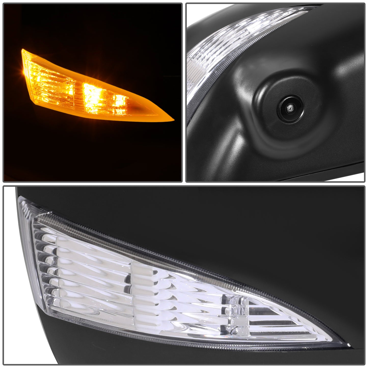 RETROVISOR MIRROR - OE STYLE - NISSAN QUEST 11-14 - WITH POWER WITH HEATED WITH BLIND SPOT WITH CAMERA WITH MEMORY - PASSENGER SIDE - PAINT TO MATCH - BLACK