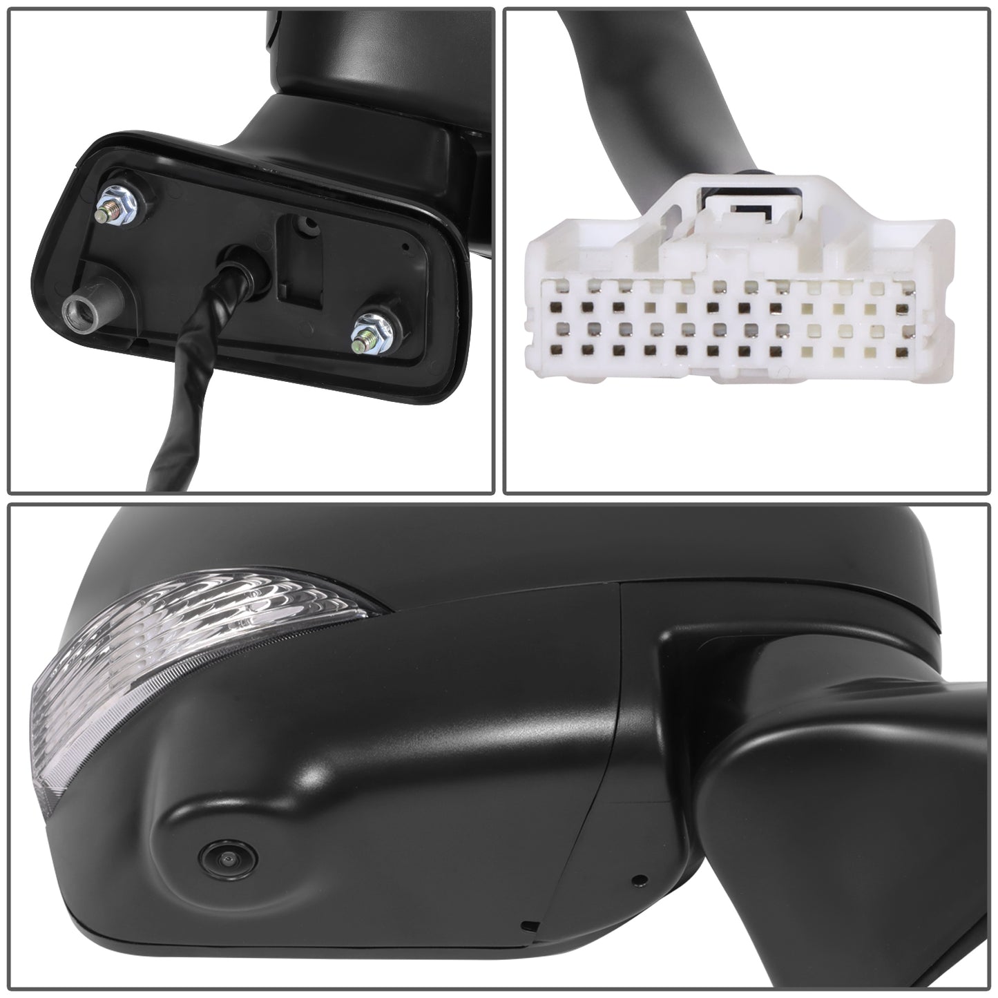 RETROVISOR MIRROR - OE STYLE - NISSAN QUEST 11-14 - WITH POWER WITH HEATED WITH BLIND SPOT WITH CAMERA WITH MEMORY - PASSENGER SIDE - PAINT TO MATCH - BLACK