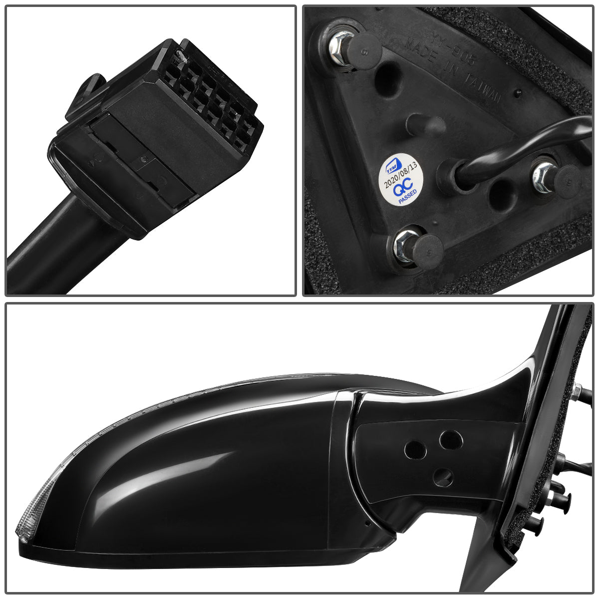 RETROVISOR MIRROR - OEM - 13-16 NISSAN PATHFINDER - POWERED - HEATED - W/ SIGNAL LIGHT - FOLDING - BLACK MATERIAL - RIGHT