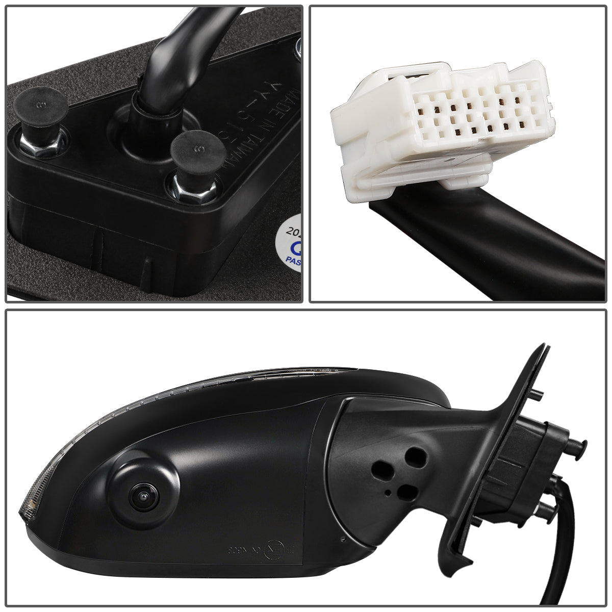 RETROVISOR MIRROR - OEM - 11-12 NISSAN JUKE - POWERED - HEATED - W/ SIGNAL LIGHT - W/ CAMERA - FOLDING - BLACK MATERIAL - RIGHT