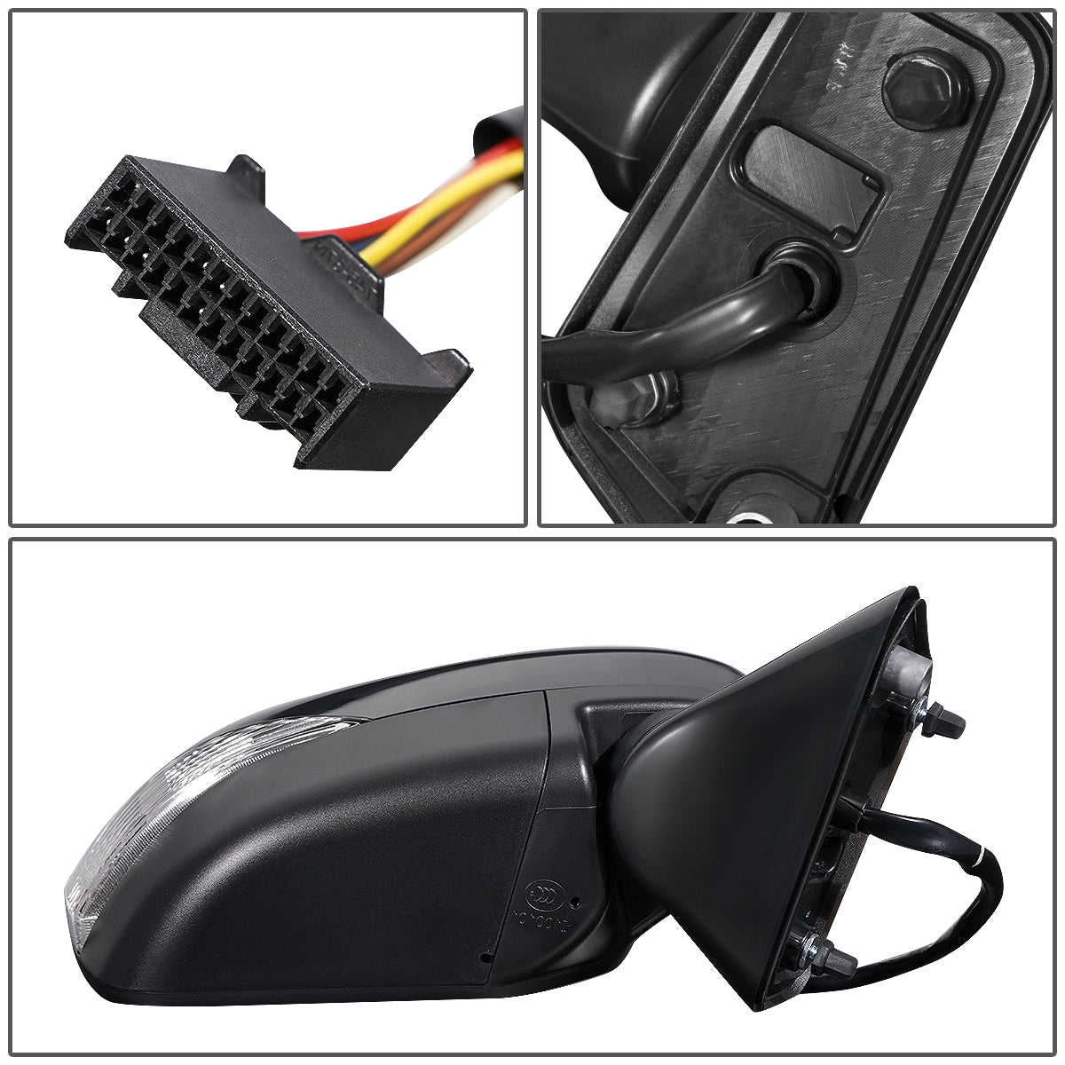 RETROVISOR MIRROR - OEM - 11-17 NISSAN QUEST - POWERED - HEATED - W/ SIGNAL LIGHT - FOLDING - BLACK MATERIAL - RIGHT