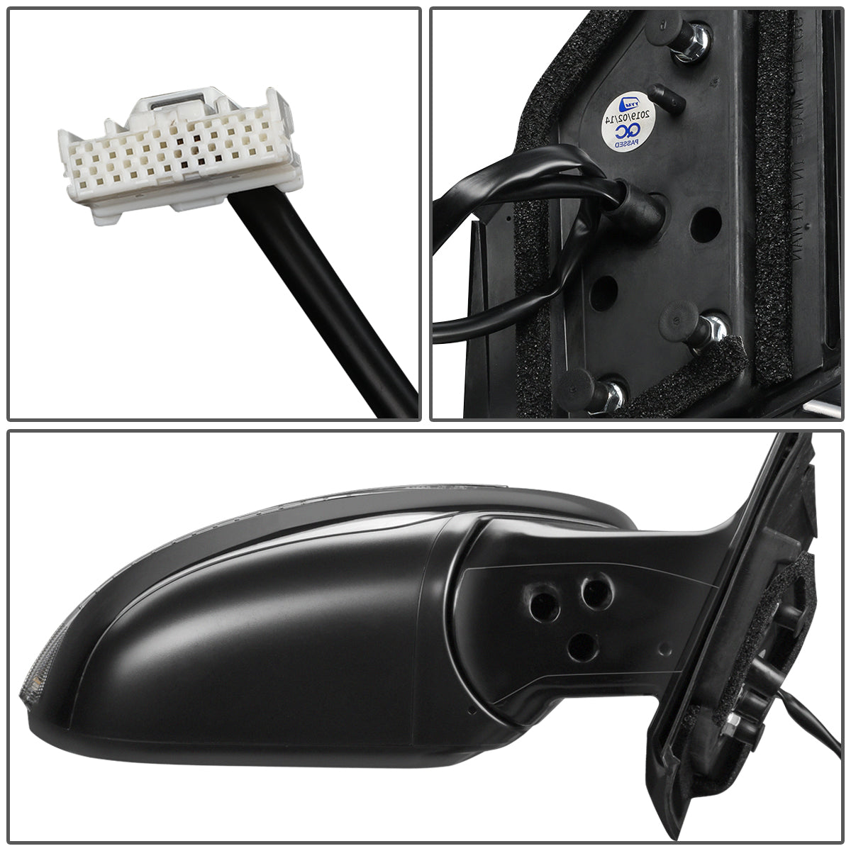 RETROVISOR MIRROR - OEM - 15-18 NISSAN MURANO - POWERED - W/ SIGNAL LIGHT - FOLDING - BLACK MATERIAL - RIGHT