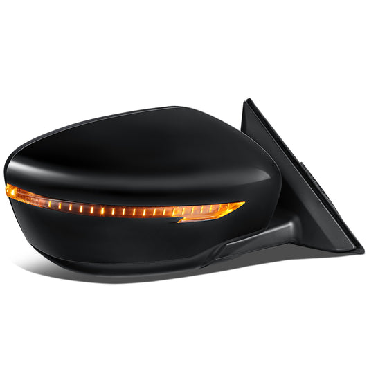 RETROVISOR MIRROR - OEM - 14-16 NISSAN ROGUE - POWERED - HEATED - W/ SIGNAL LIGHT - FOLDING - BLACK MATERIAL - RIGHT