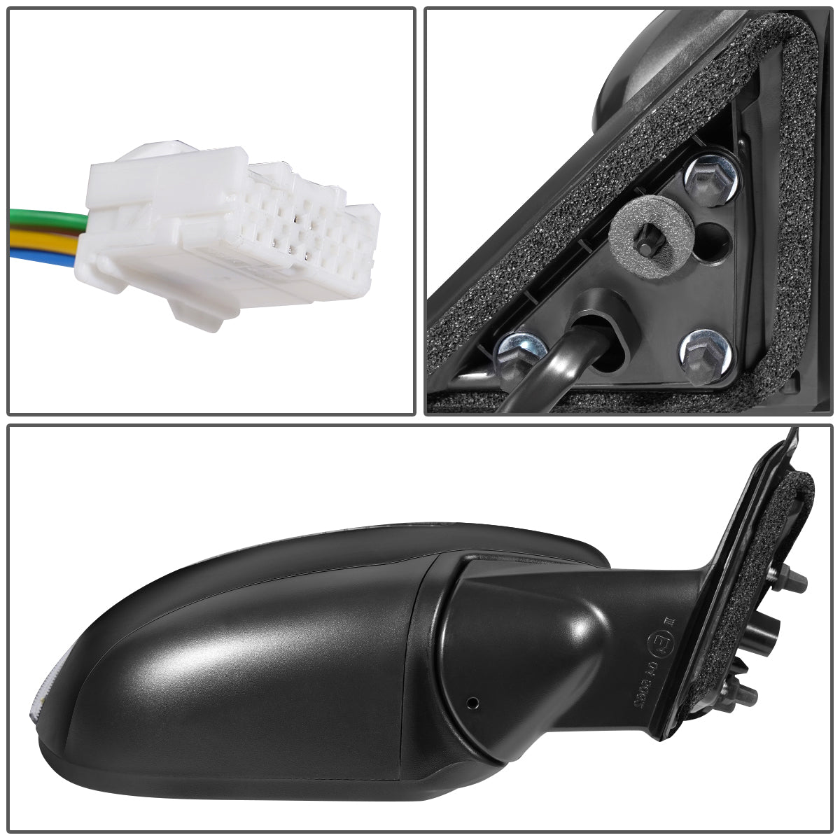 RETROVISOR MIRROR - OEM - 14-16 NISSAN ROGUE - POWERED - W/ SIGNAL LIGHT - FOLDING - BLACK MATERIAL - RIGHT