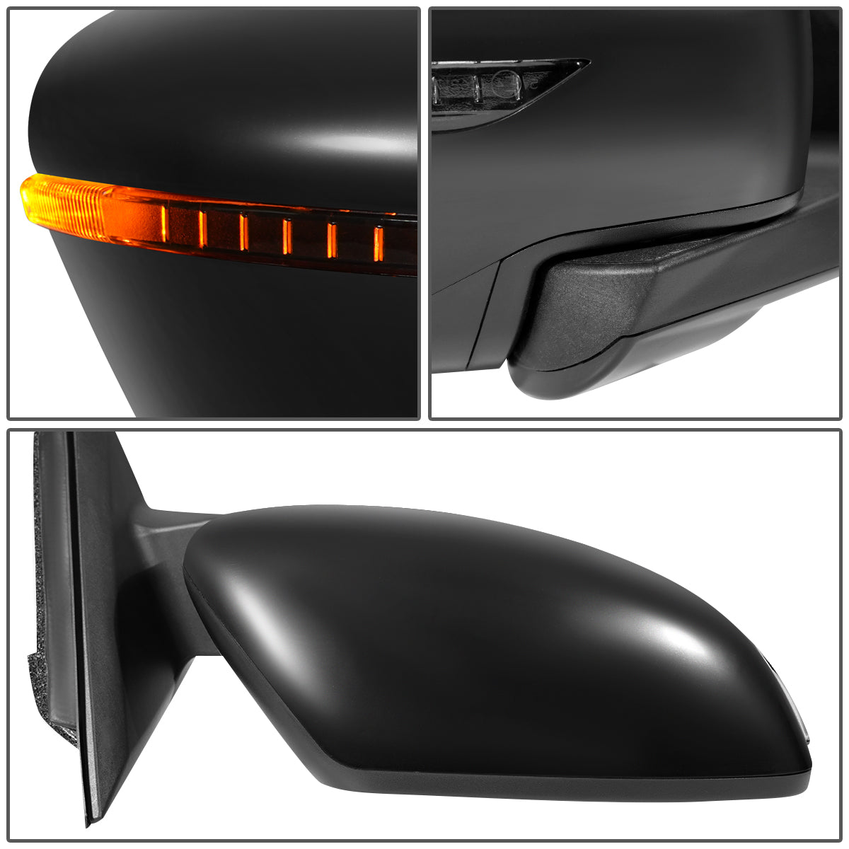 RETROVISOR MIRROR - OEM - 14-16 NISSAN ROGUE - POWERED - W/ SIGNAL LIGHT - FOLDING - BLACK MATERIAL - RIGHT