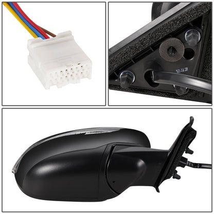 RETROVISOR MIRROR - OEM - 14-16 NISSAN ROGUE - POWERED - HEATED - W/ SIGNAL LIGHT - FOLDING - BLACK MATERIAL - RIGHT