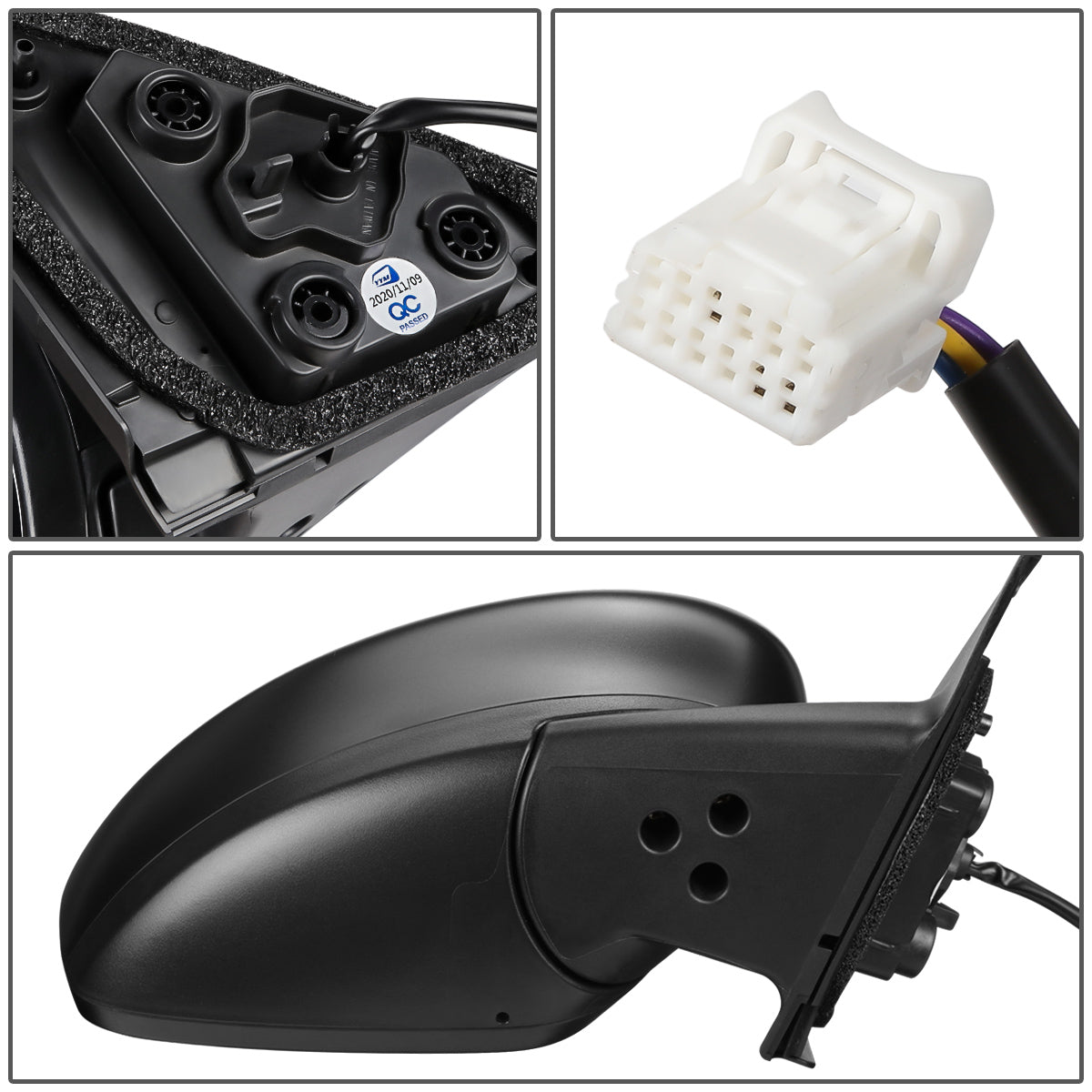 RETROVISOR MIRROR - OEM - 18-20 NISSAN KICKS - POWERED - FOLDING - TEXTURED - BLACK