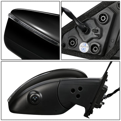 RETROVISOR MIRROR - OEM - 18-20 NISSAN KICKS - POWERED - HEATED - W/ SIGNAL LIGHT - W/ CAMERA - FOLDING - BLACK MATERIAL - RIGHT