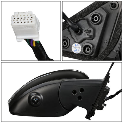 RETROVISOR MIRROR - OEM - 18-20 NISSAN KICKS - POWERED - HEATED - W/ SIGNAL LIGHT - W/ CAMERA - W/ BSD - FOLDING - BLACK MATERIAL - RIGHT