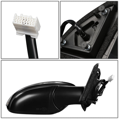 RETROVISOR MIRROR - OEM - 17-19 NISSAN ROGUE SPORT - POWERED - W/ SIGNAL LIGHT - FOLDING - BLACK MATERIAL - RIGHT