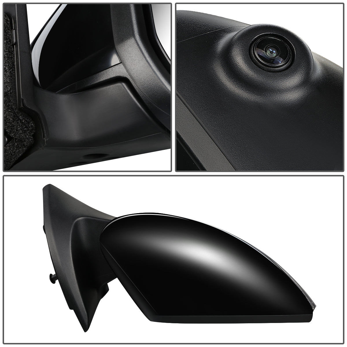 RETROVISOR MIRROR - OEM - 18-19 NISSAN LEAF - POWERED - HEATED - W/ SIGNAL LIGHT - W/ BSD - W/ CAMERA - FOLDING - BLACK MATERIAL - RIGHT