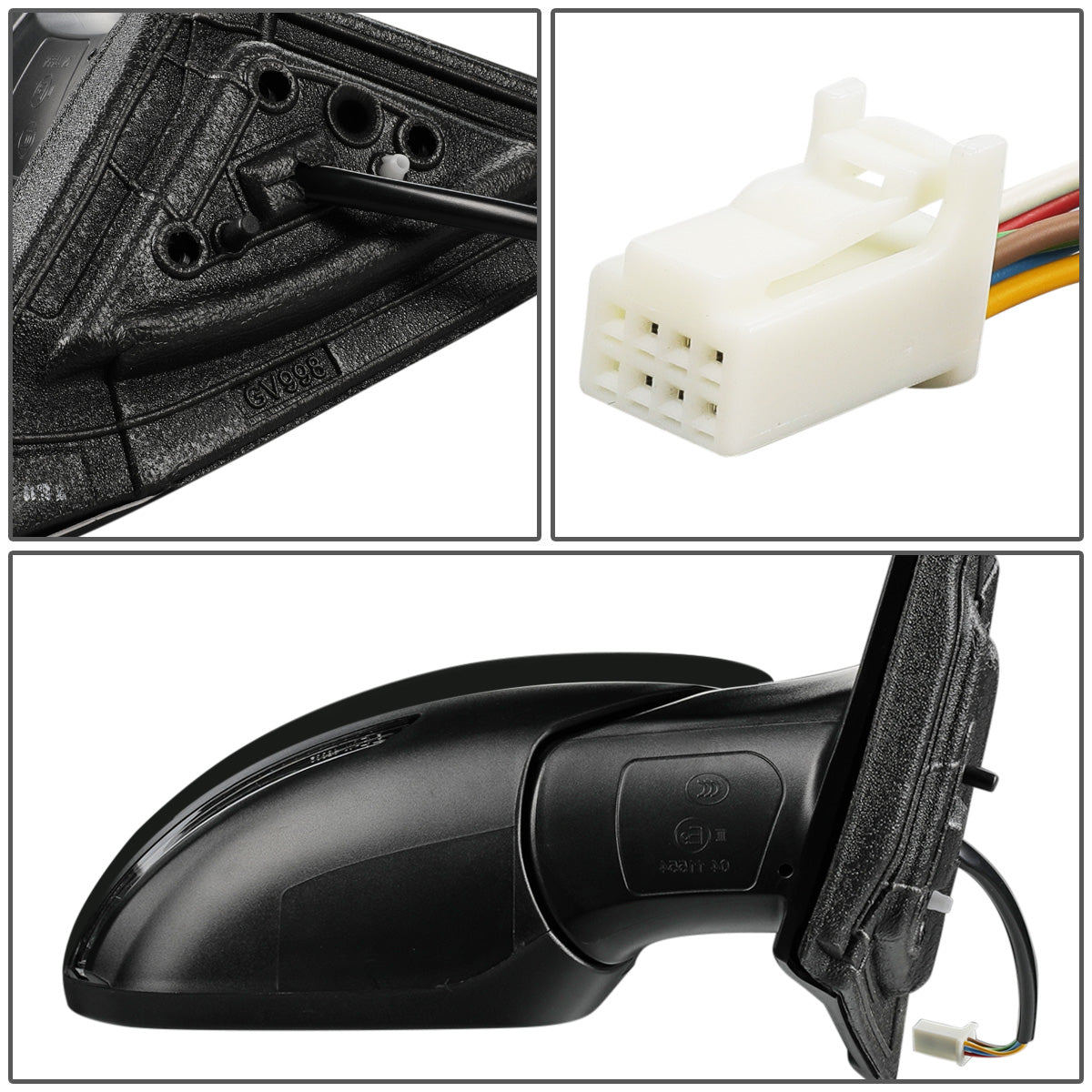 RETROVISOR MIRROR - OEM - 19+ NISSAN ALTIMA 4-DR - POWERED - HEATED - W/ SIGNAL LIGHT - FOLDING - TEXTURED - BLACK MATERIAL - RIGHT