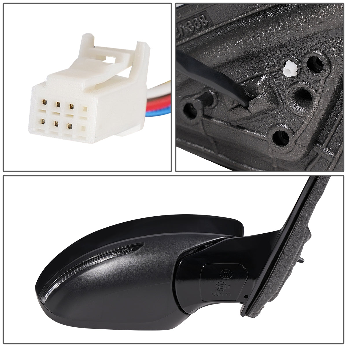 RETROVISOR MIRROR - OEM - 19+ NISSAN ALTIMA 4-DR - POWERED - HEATED - W/ SIGNAL LIGHT - FOLDING - BLACK MATERIAL - RIGHT