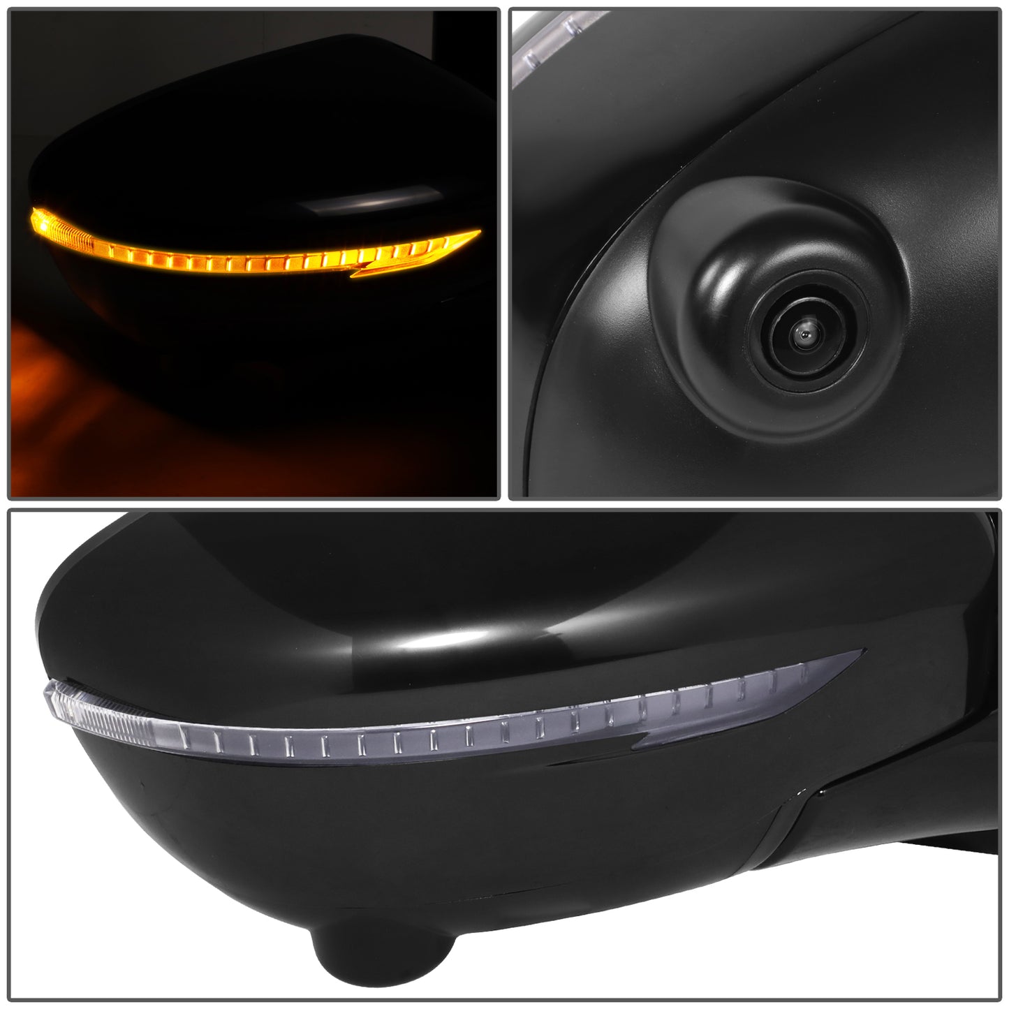 RETROVISOR MIRROR - OE STYLE - NISSAN PATHFINDER 18-20 - WITH POWER WITH HEATED WITH SIGNAL WITH CAMERA WITH MEMORY - PASSENGER SIDE - PAINT TO MATCH - BLACK