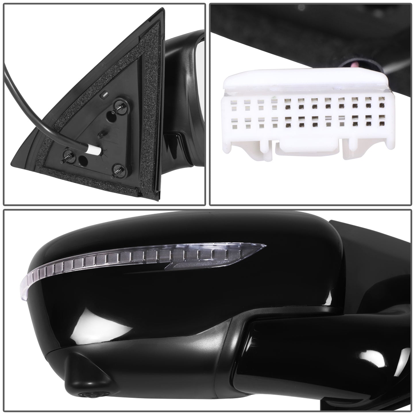 RETROVISOR MIRROR - OE STYLE - NISSAN PATHFINDER 18-20 - WITH POWER WITH HEATED WITH SIGNAL WITH CAMERA WITH MEMORY - PASSENGER SIDE - PAINT TO MATCH - BLACK