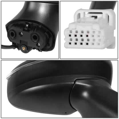 RETROVISOR MIRROR - OE STYLE - NISSAN VERSA 20-24 - WITH POWER WITH HEATED WITH SIGNAL WITH BLIND SPOT - PASSENGER SIDE - PAINT TO MATCH - BLACK