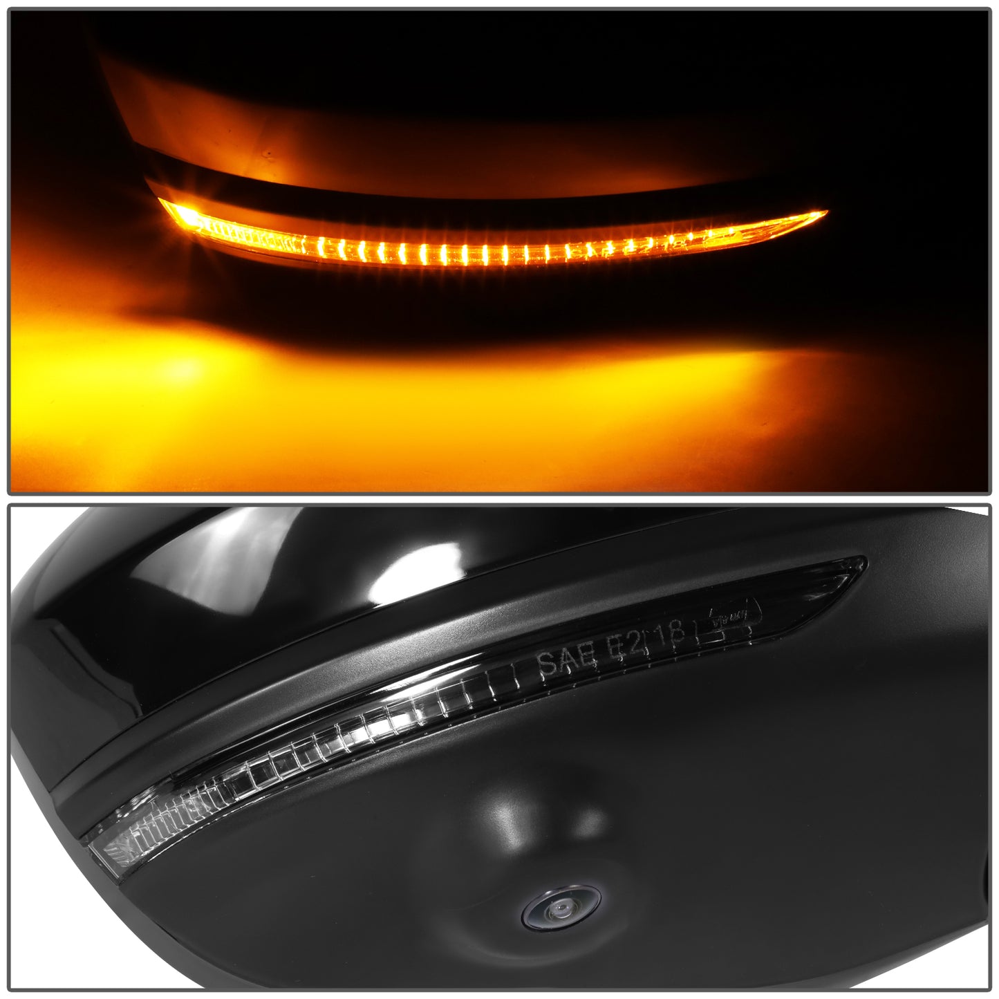 RETROVISOR MIRROR - OE STYLE - NISSAN ALTIMA 20-22 - WITH POWER WITH HEATED WITH SIGNAL WITH MEMORY WITH CAMERA - PASSENGER SIDE - PAINT TO MATCH - BLACK