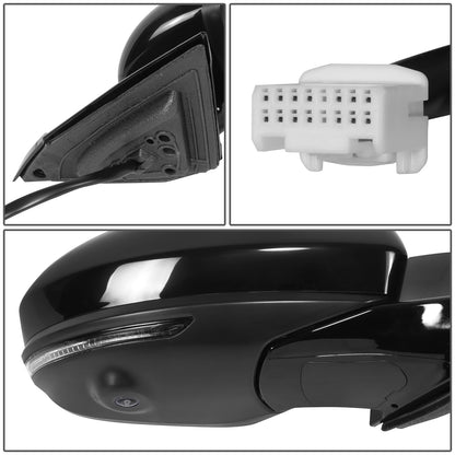 RETROVISOR MIRROR - OE STYLE - NISSAN ALTIMA 20-22 - WITH POWER WITH HEATED WITH SIGNAL WITH MEMORY WITH CAMERA - PASSENGER SIDE - PAINT TO MATCH - BLACK