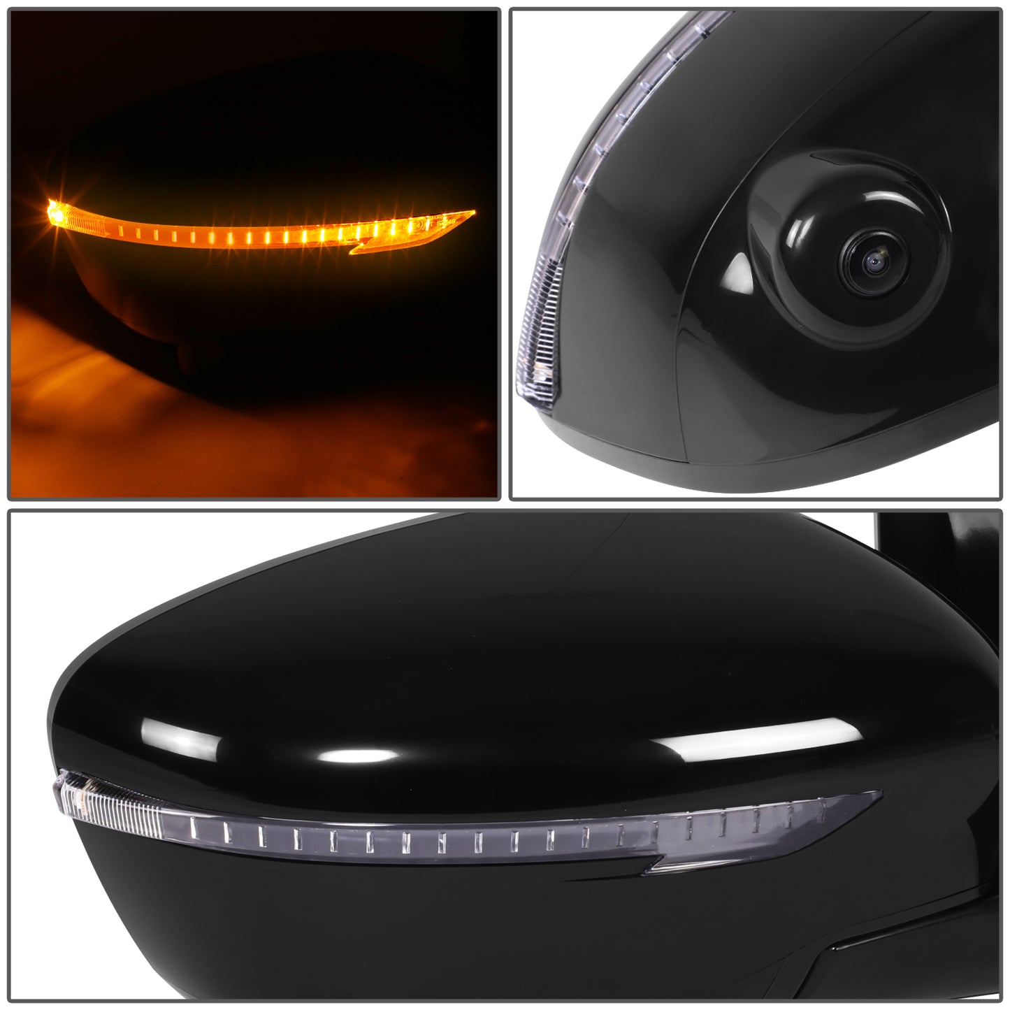 RETROVISOR MIRROR - OE STYLE - NISSAN MURANO 15-16 - WITH POWER WITH HEATED WITH CAMERA WITH SIGNAL WITH MEMORY - PASSENGER SIDE - PAINT TO MATCH - BLACK