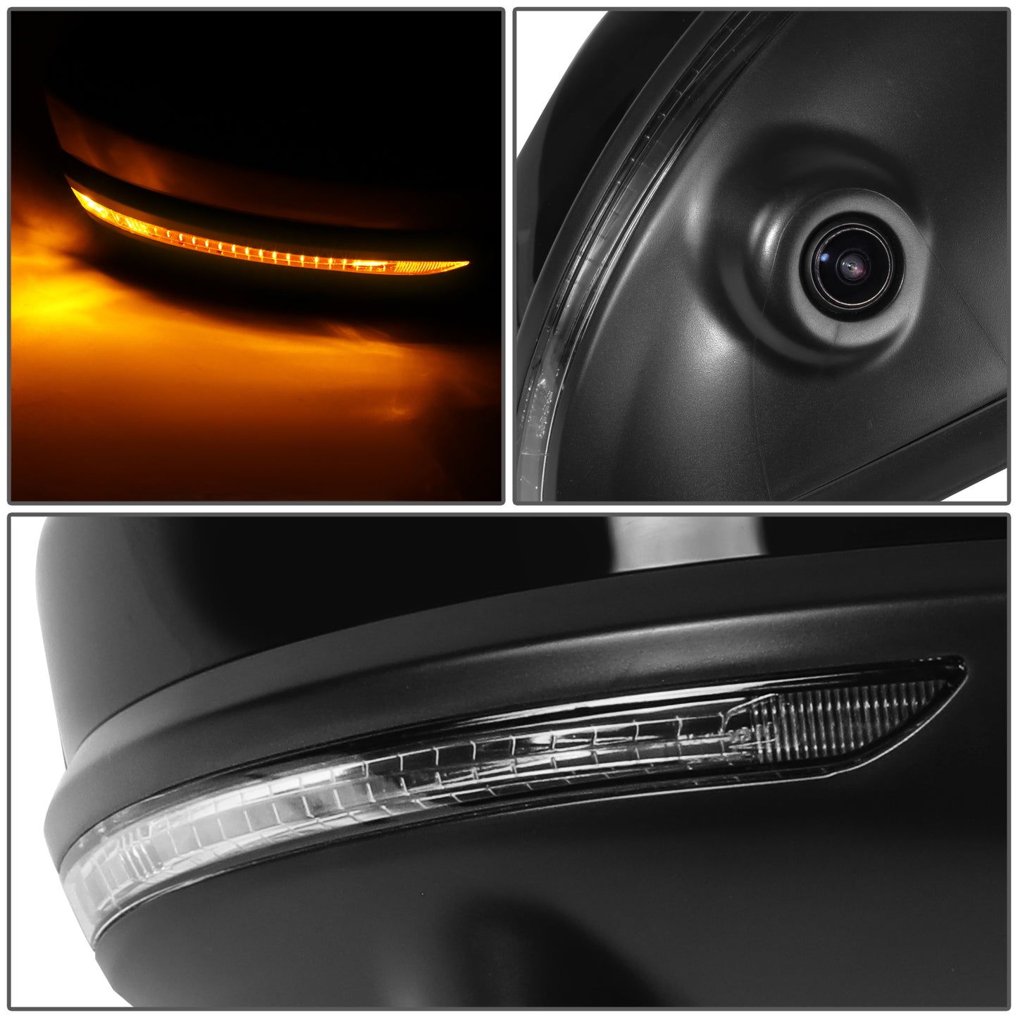 RETROVISOR MIRROR - OE STYLE - NISSAN SENTRA 20-21 - WITH POWER WITH HEATED WITH SIGNAL WITH CAMERA - PASSENGER SIDE - PAINT TO MATCH - BLACK