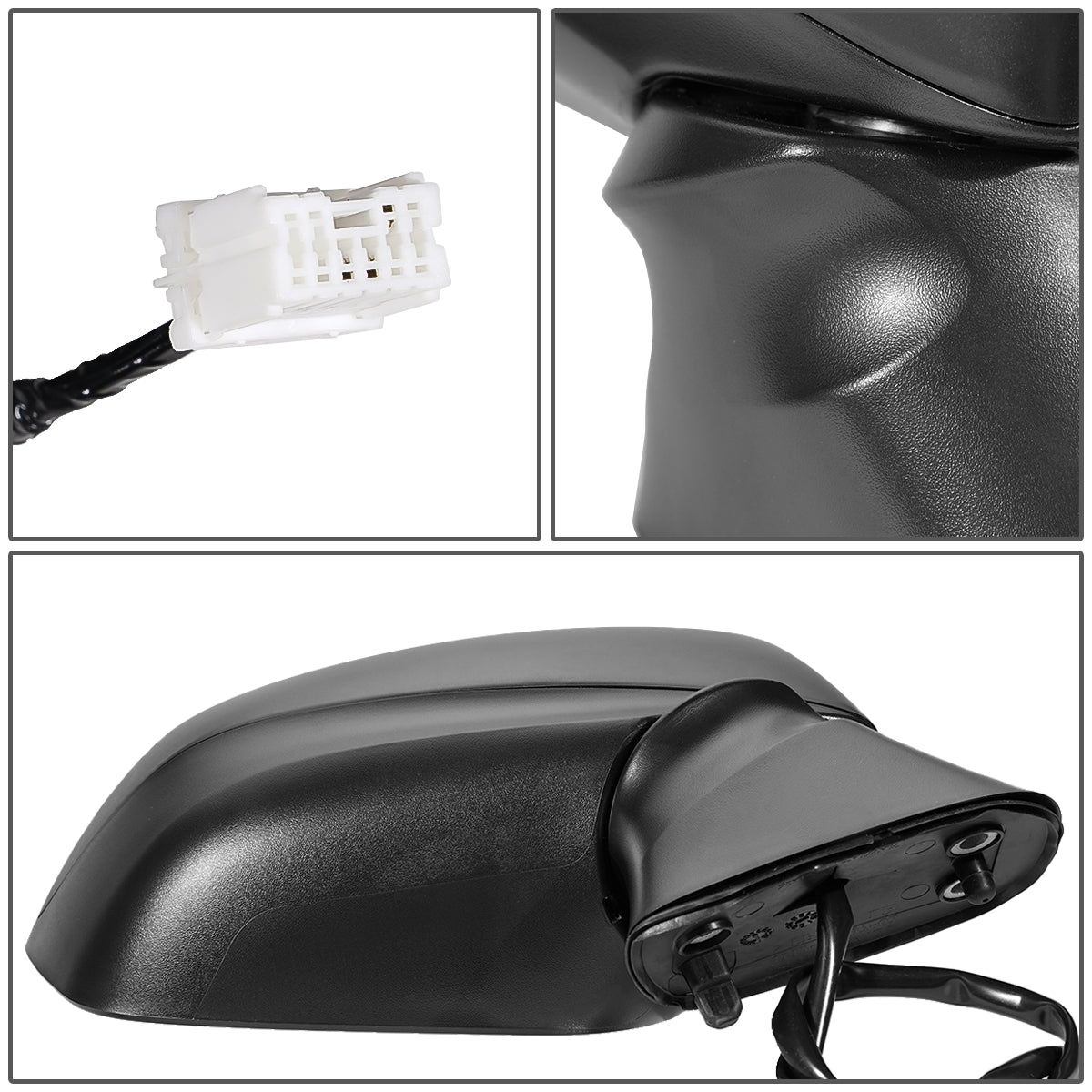 RETROVISOR MIRROR - OEM - 13+ SCION FR-S, TOYOTA BRZ - POWERED - FOLDING - TEXTURED - BLACK