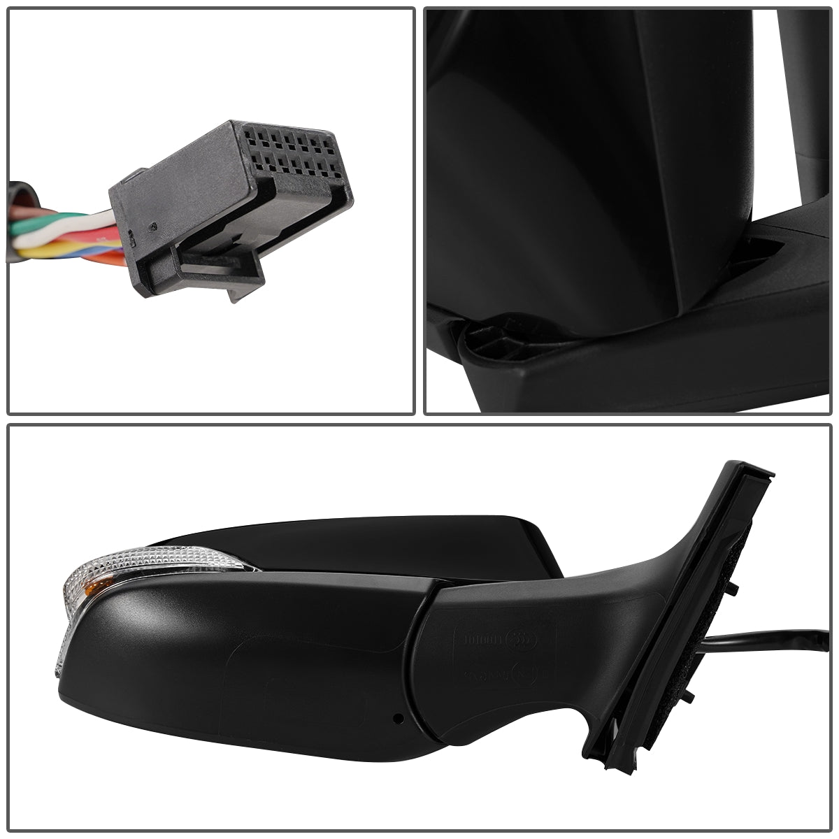 RETROVISOR MIRROR - OEM - 15+ TOYOTA IM - POWERED - HEATED - W/ SIGNAL LIGHT - POWER FOLDING - BLACK MATERIAL - RIGHT