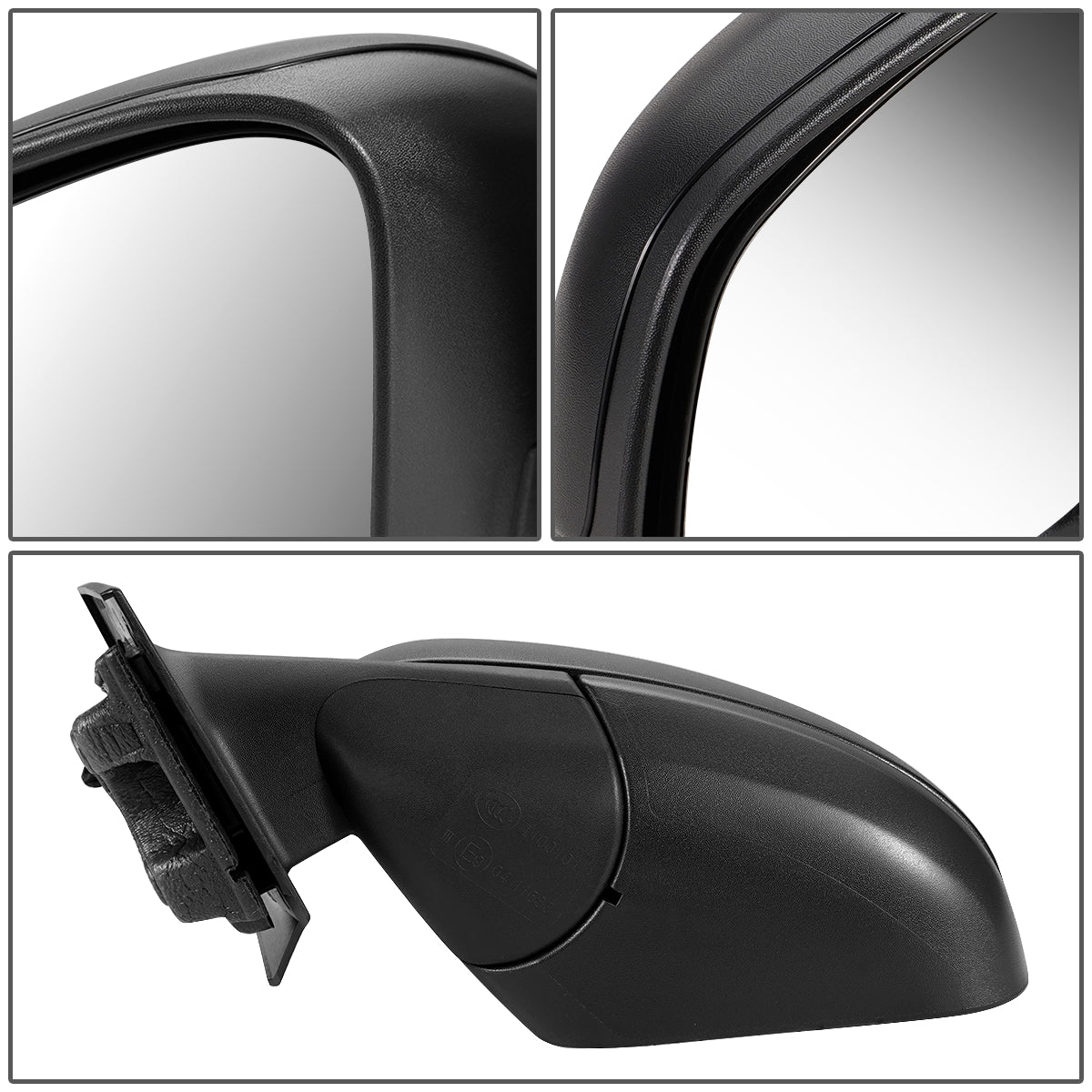 RETROVISOR MIRROR - OEM - 16-17 SMART FORTWO - MANUAL - W/ CABLE - W/ TEMP SENSOR - FOLDING - TEXTURED - BLACK - LEFT