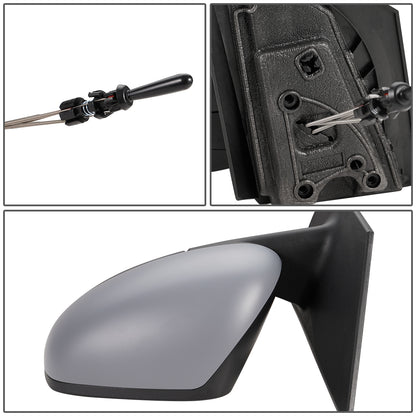 RETROVISOR MIRROR - OEM - 16-17 SMART FORTWO - MANUAL - W/ CABLE - W/ TEMP SENSOR - FOLDING - GRAY - LEFT