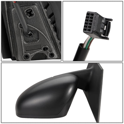 RETROVISOR MIRROR - OEM - 16-17 SMART FORTWO - POWERED - W/ TEMP SENSOR - FOLDING - TEXTURED - BLACK - LEFT