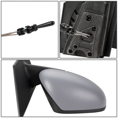 RETROVISOR MIRROR - OEM - 16-17 SMART FORTWO - MANUAL - W/ CABLE - W/ TEMP SENSOR - FOLDING - GRAY - RIGHT