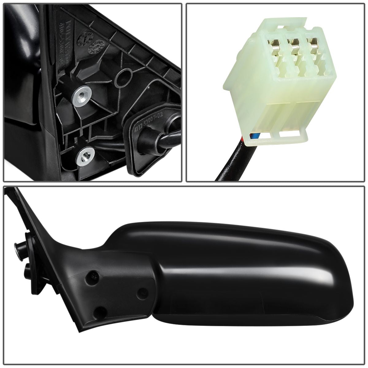 RETROVISOR MIRROR - OEM - 2003 SUBARU FORESTER X - POWERED - TEXTURED - BLACK - LEFT