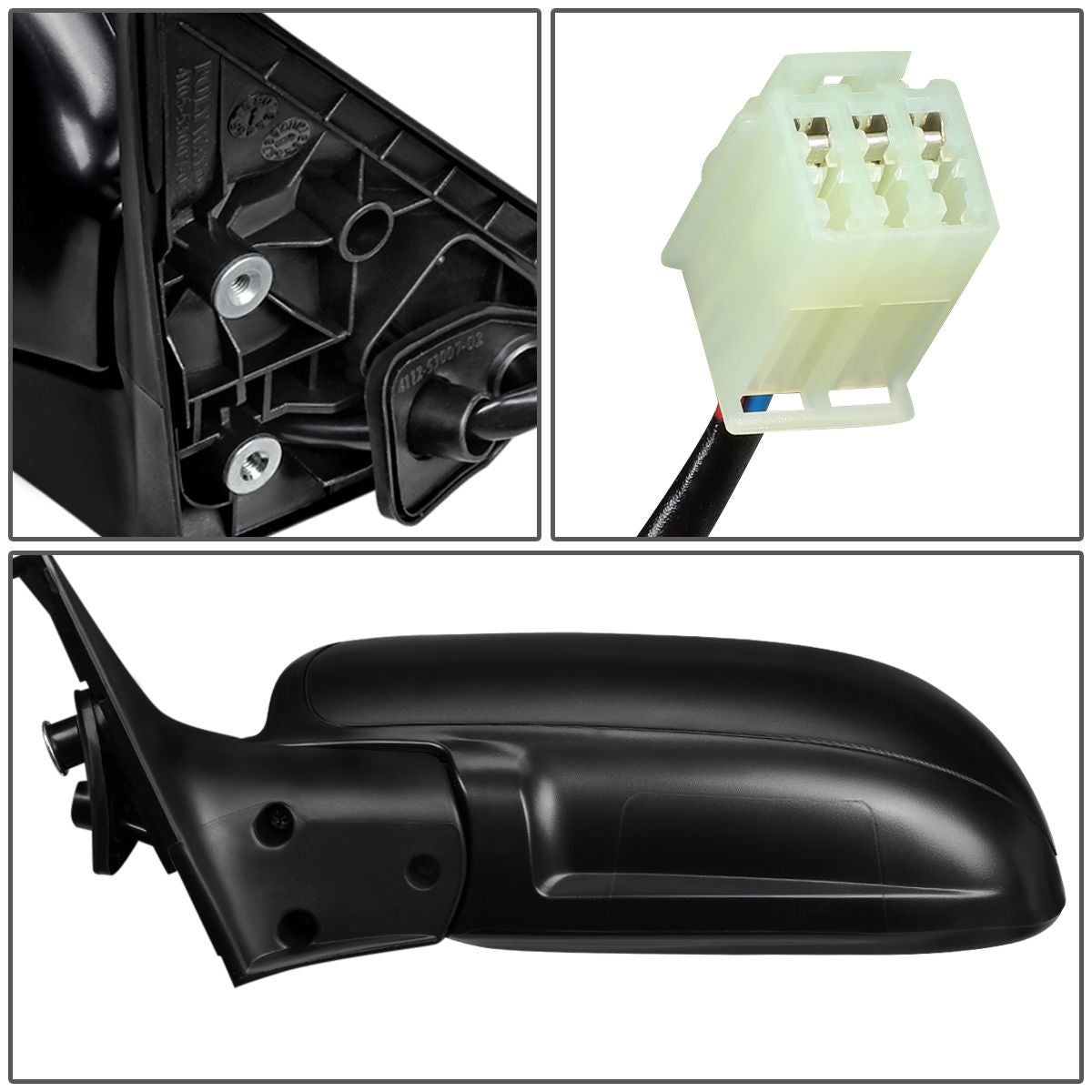 RETROVISOR MIRROR - OEM - 04-08 SUBARU FORESTER X - POWERED - TEXTURED - BLACK - LEFT