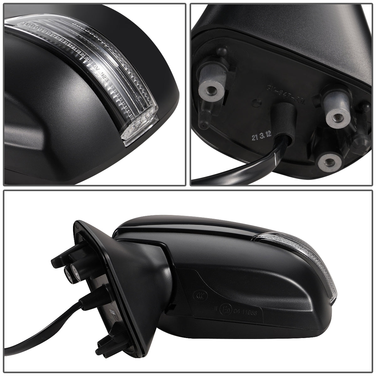 RETROVISOR MIRROR - OEM - 12-17 SUBARU CROSSTEK - POWERED - HEATED - W/ SIGNAL LIGHT - FOLDING - BLACK MATERIAL - LEFT