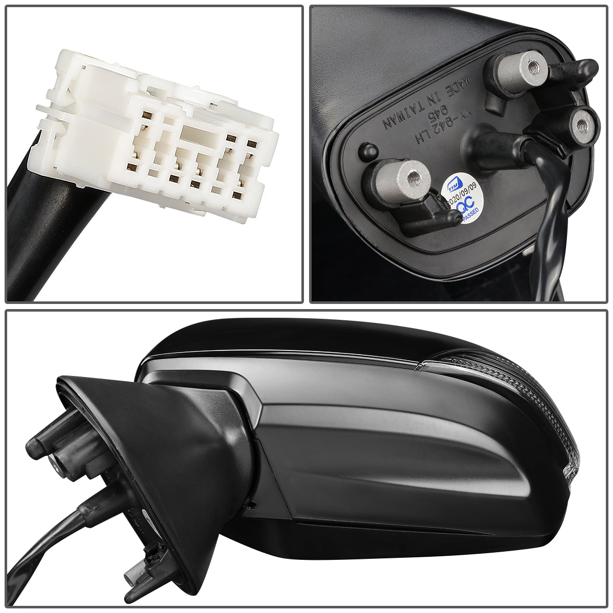 RETROVISOR MIRROR - OEM - 15-16 SUBARU IMPREZA - POWERED - HEATED - FOLDING - BLACK MATERIAL - LEFT