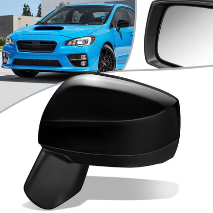 RETROVISOR MIRROR - OEM - 15-16 SUBARU IMPREZA - POWERED - FOLDING - BLACK MATERIAL - LEFT