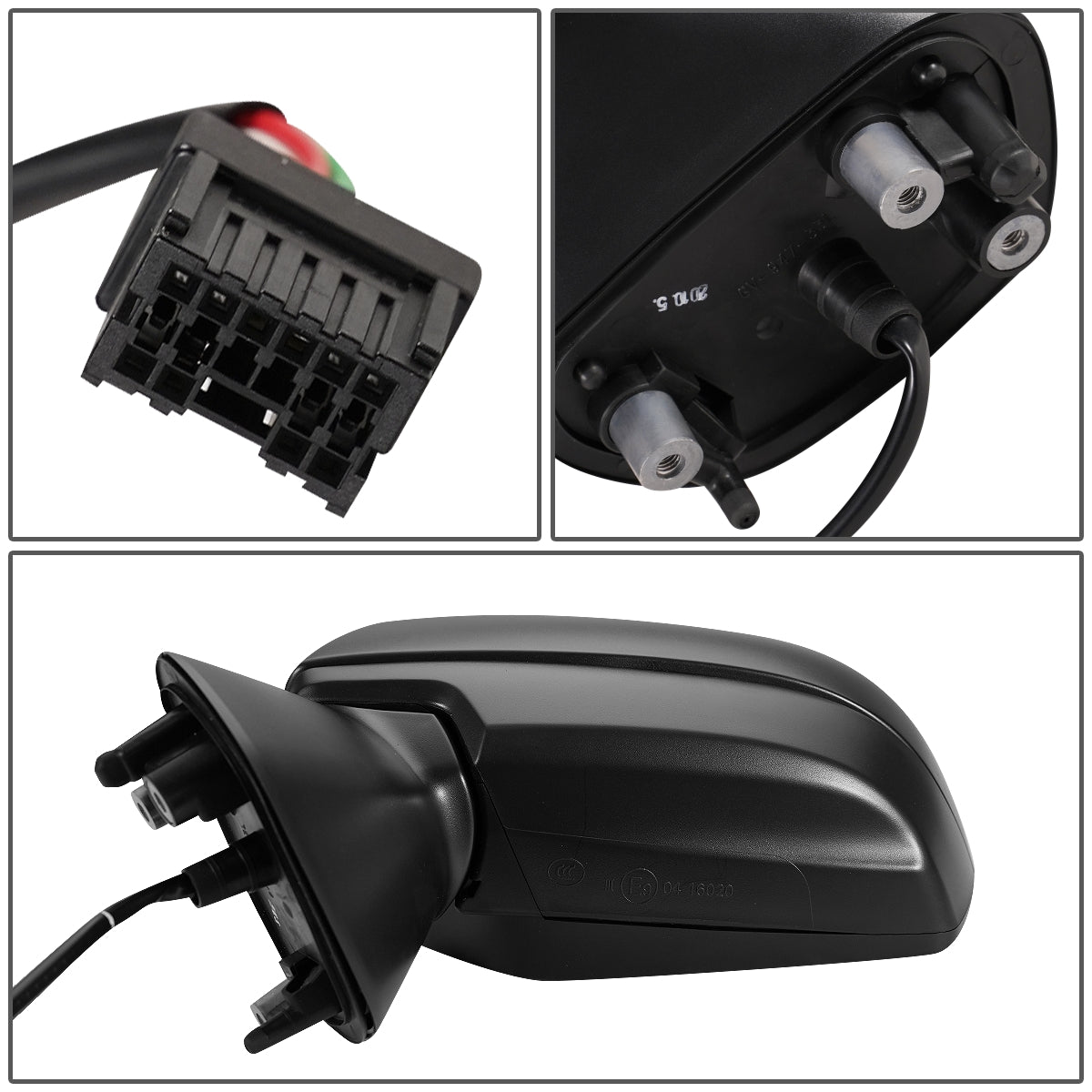 RETROVISOR MIRROR - OEM - 15-16 SUBARU IMPREZA - POWERED - FOLDING - TEXTURED - BLACK - LEFT