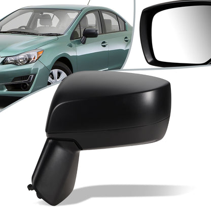 RETROVISOR MIRROR - OEM - 15-16 SUBARU IMPREZA - POWERED - FOLDING - TEXTURED - BLACK - LEFT