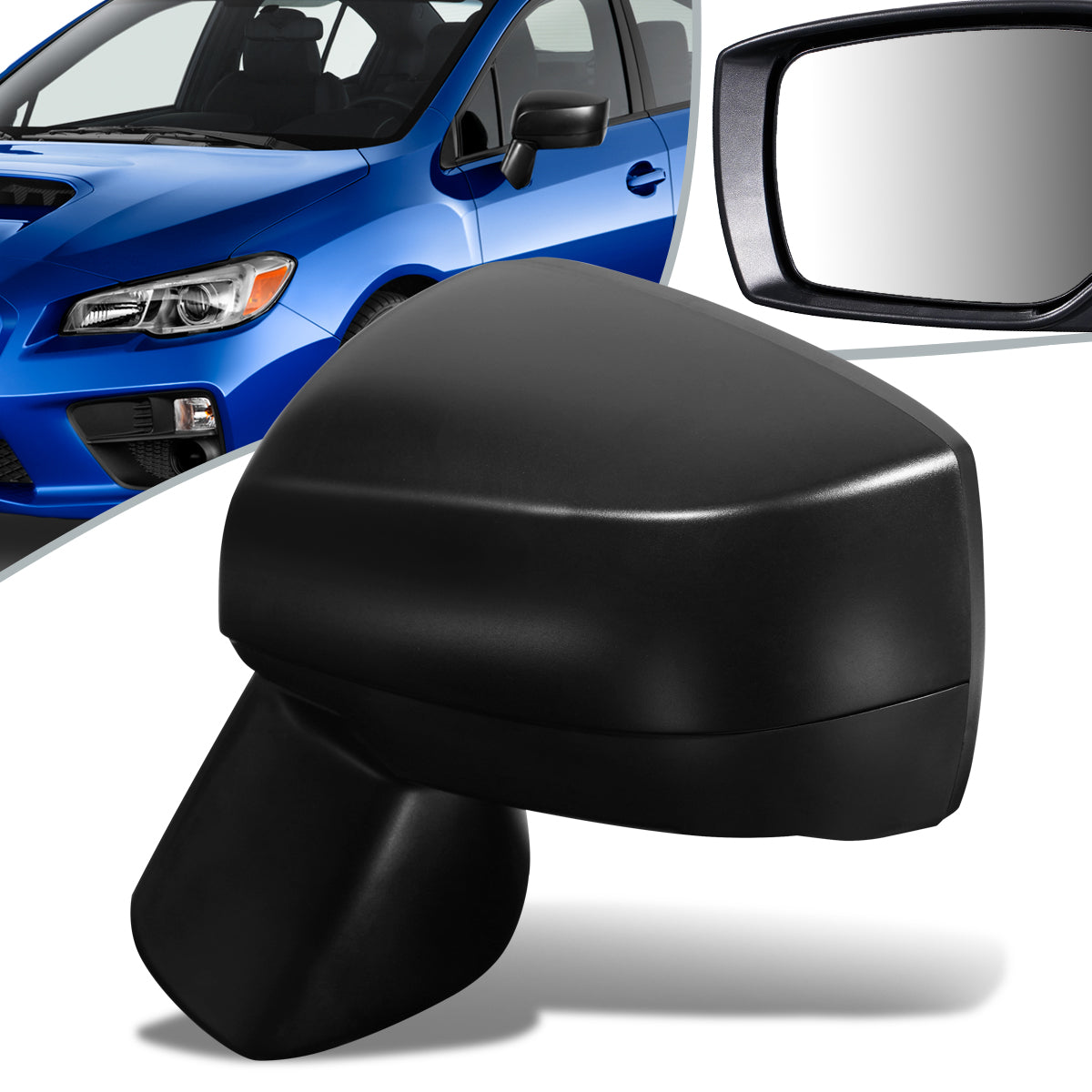 RETROVISOR MIRROR - OEM - 15-16 SUBARU IMPREZA - POWERED - HEATED - FOLDING - TEXTURED - BLACK - LEFT